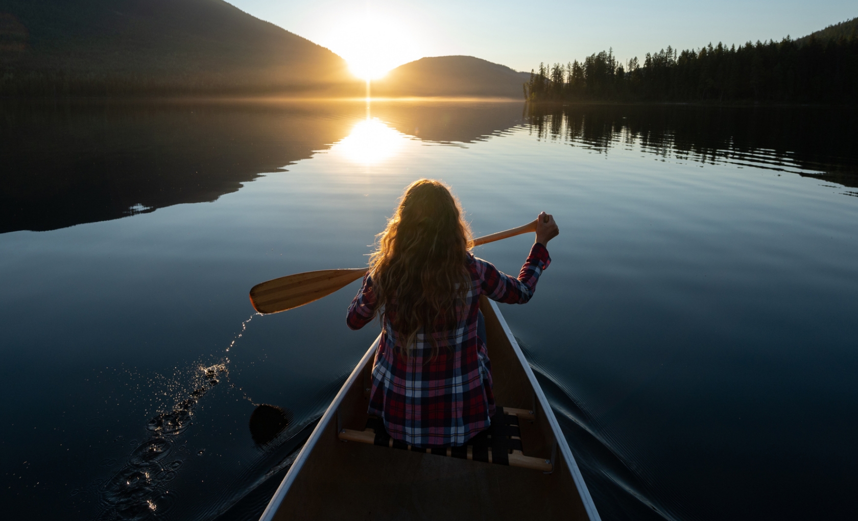 woman in canoe