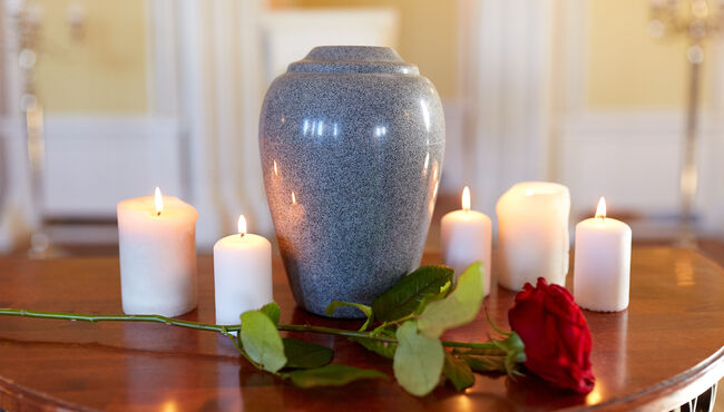 urn and candles